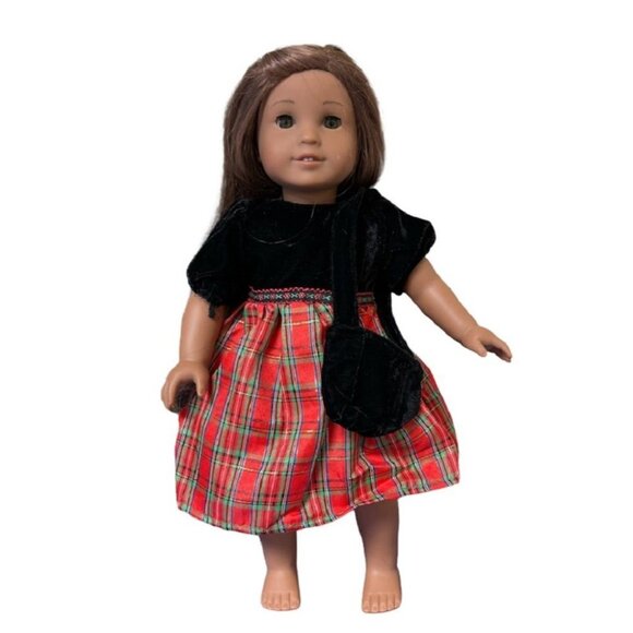 Holiday Dress with Velvet Purse Set for 18" Doll Outfit - Picture 1 of 2
